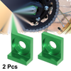 Motorcycle Chain Adjuster Block Tensioner Green Metal 2 x 12mm Hole Dia