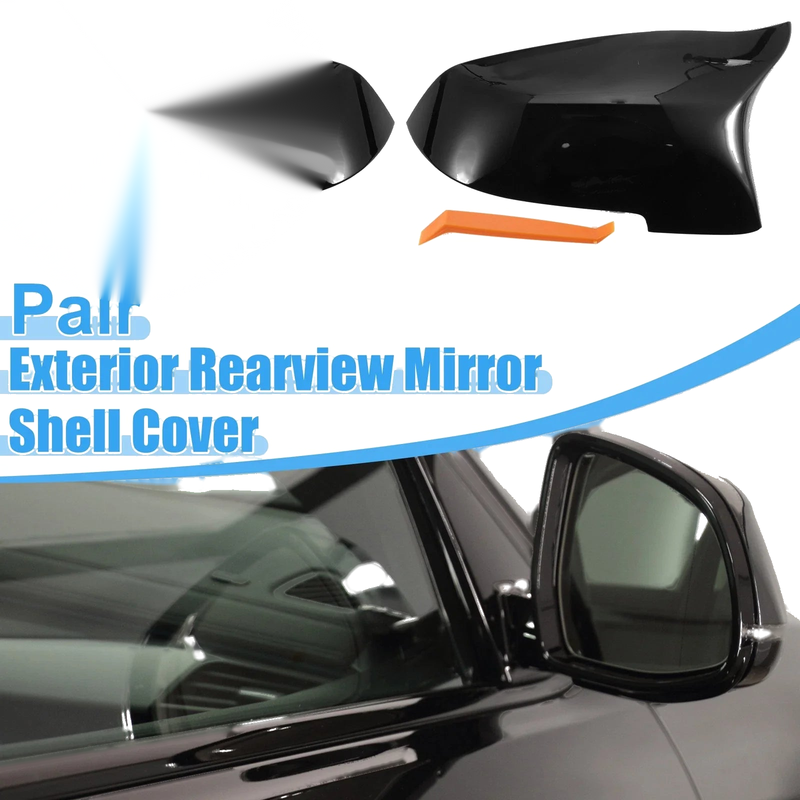 BMW 528i Bright Black Rear View Mirror Cover Shell Trim