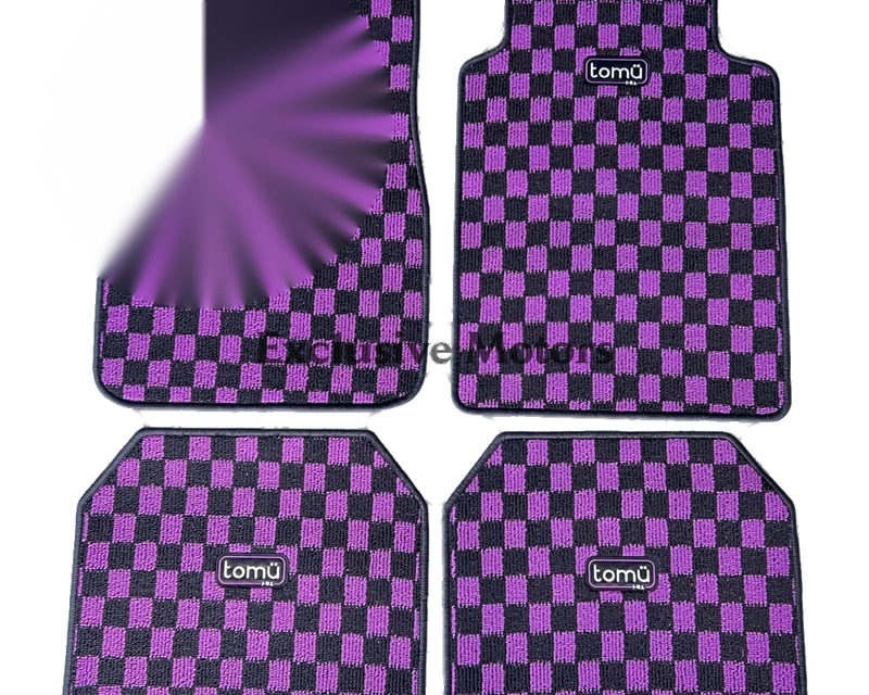 Tomu Purple Checker Floor Mats