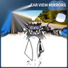Motorcycle M8/M10 Rear View Mirrors Handlebar Mirrors Silver Tone White Plastic