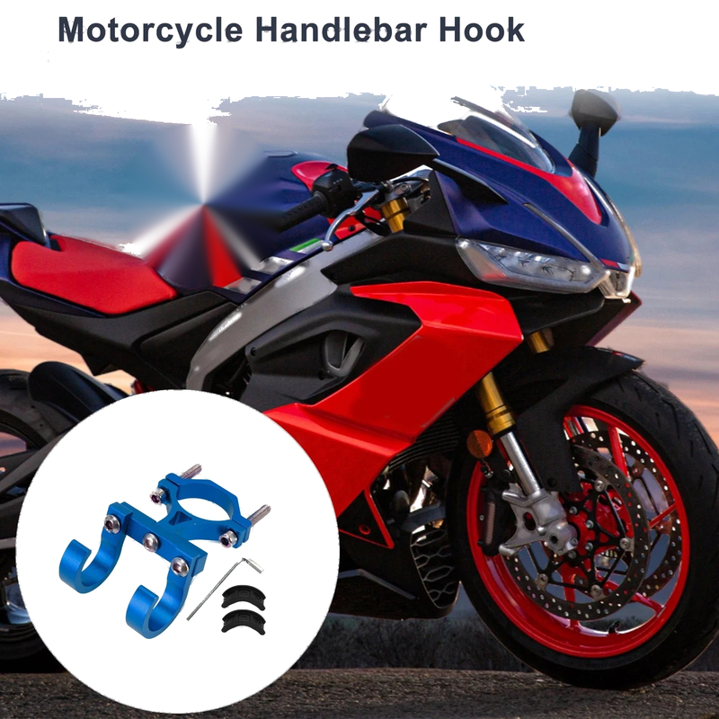 Arc Aluminum Motorcycle Hanging Hook Hexagon Wrench Screw Washer 1Set Blue