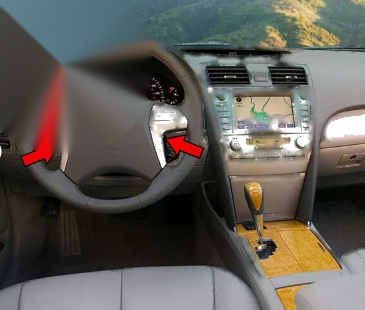 Toyota Camry Wood Grain Steering Wheel Button Frame Trim Cover (2007–2011)