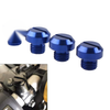4x M10 Blue Motorcycle Mirror Hole Blanking Plugs & Screws