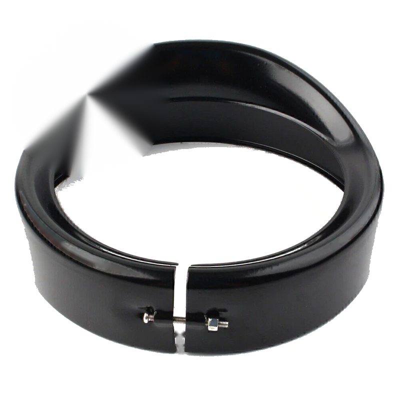 Harley 7" Black Headlight Passing Lights Trim Ring Bezel Visor Cover