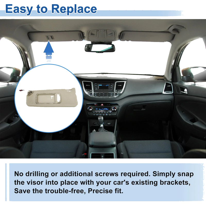 BMW 5 Series F10 Sedan (2011-2017) Beige Left Side Sun Visor