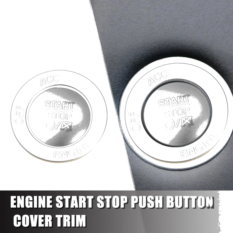 Dodge Charger Challenger Engine Start Stop Button Cover Kit Silver Tone