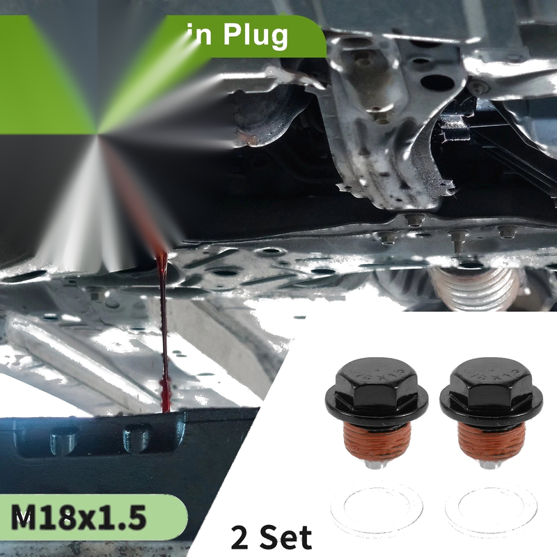 Car / Motorcycle 2 x M18x1.5 Aluminum Oil Drain Plug W/ Gasket