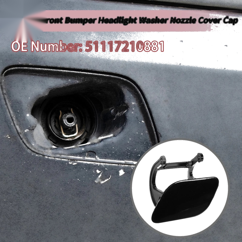 BMW 740i Black Washer Nozzle Cover Cap (2011-2015)