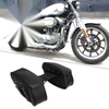 Pair Motorcycle Saddlebag Handlebar Bags Tool Bags Adjustable Buckles Black