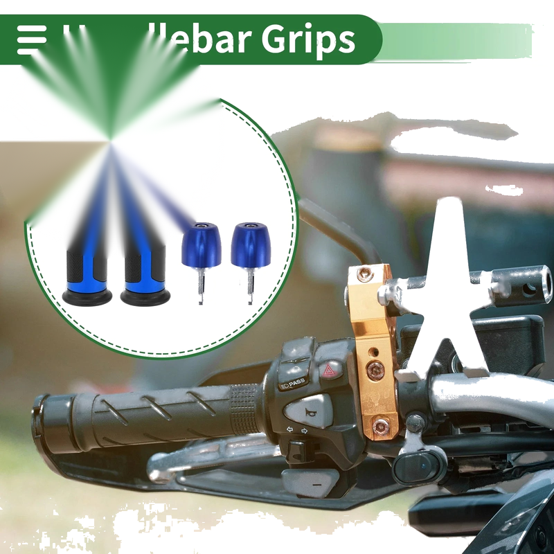 7/8" 22mm Motorcycle Hand Grips Rubber Blue