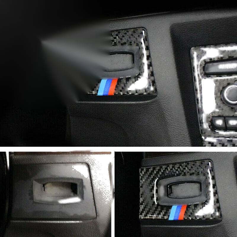 BMW E90 E92 E93 3 Series Carbon Fiber Interior Key Hole Frame Cover Trim