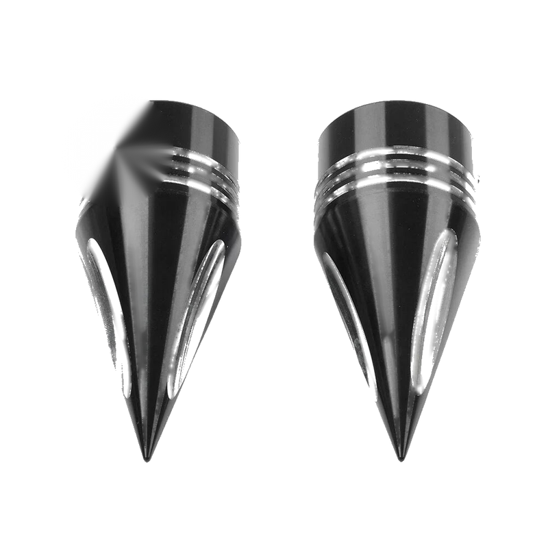 Harley Touring Dyna Sportster Black & White Spike Front Axle Cap Nut