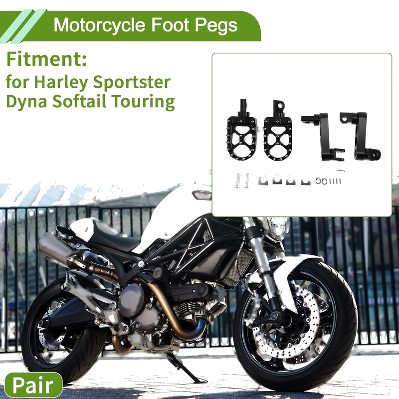 Harley Sportster Dyna Softail Touring Footrests 1 Pair Motorcycle Foot Pegs