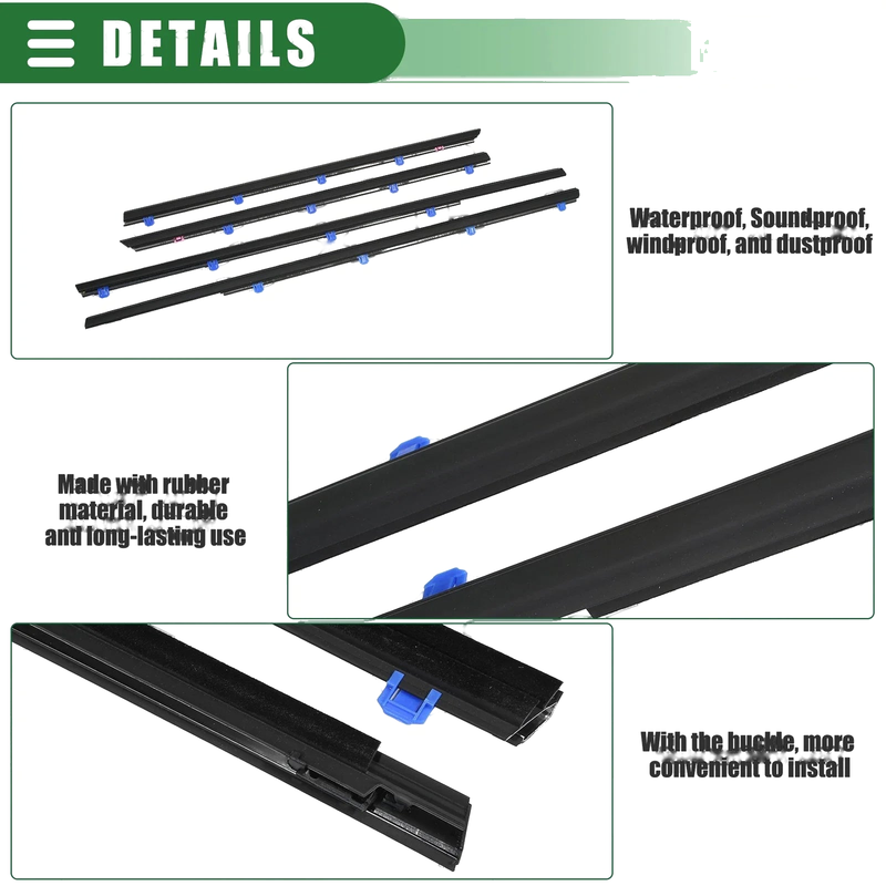 Honda Civic Window Weatherstrip Trim Seal Belt Kit Outer (2012-2015)