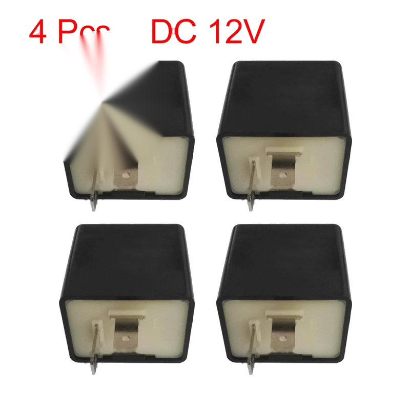 Motorcycle Motorbike DC 12V Flasher Unit Relay Indicator Buzzer Black 4 x