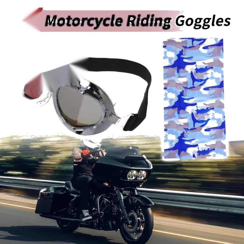 Motorcycle 1 x Set Motorcycle Riding Goggles Multicolour Lens White Frame