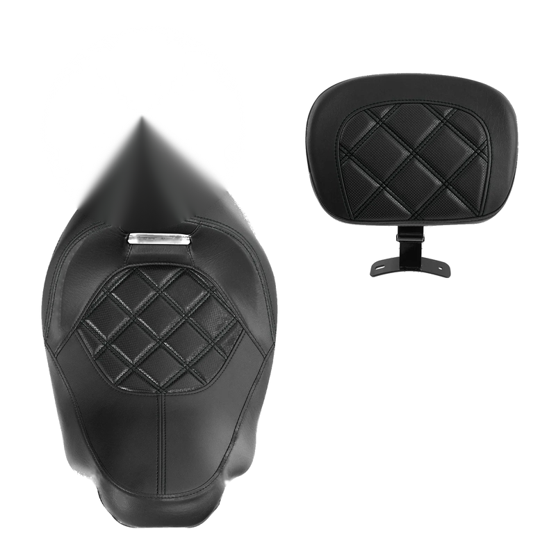Harley Electra Glide Black Driver & Passenger Front Backrest Seats (09-23)