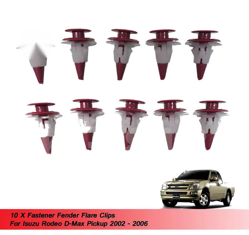 Isuzu Rodeo D-Max 10 x Fastener Fender Flare Clips (2002-2006)