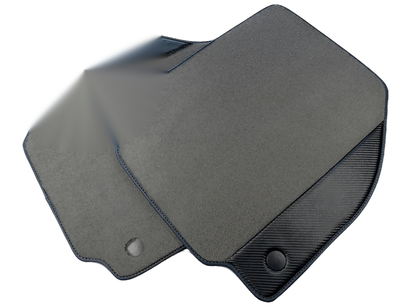 Ferrari 488 Spider - Carbon Fiber Leather Gray Floor Mats (2015-2023)