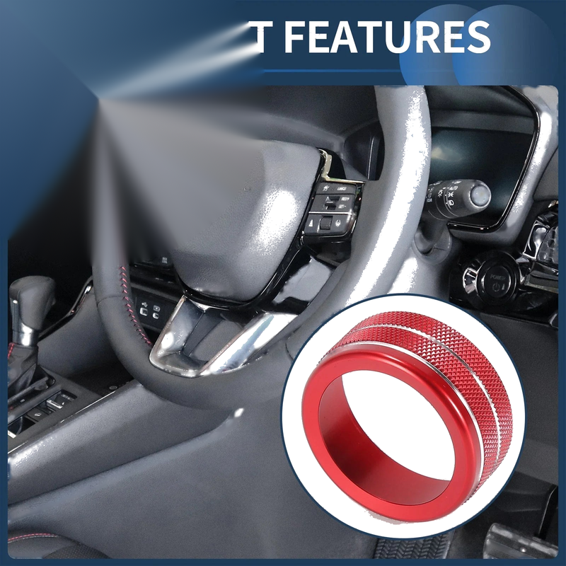 Honda CR-V Red 3 x AC Media Volume Switch Knob Cover Ring (2023-2024)