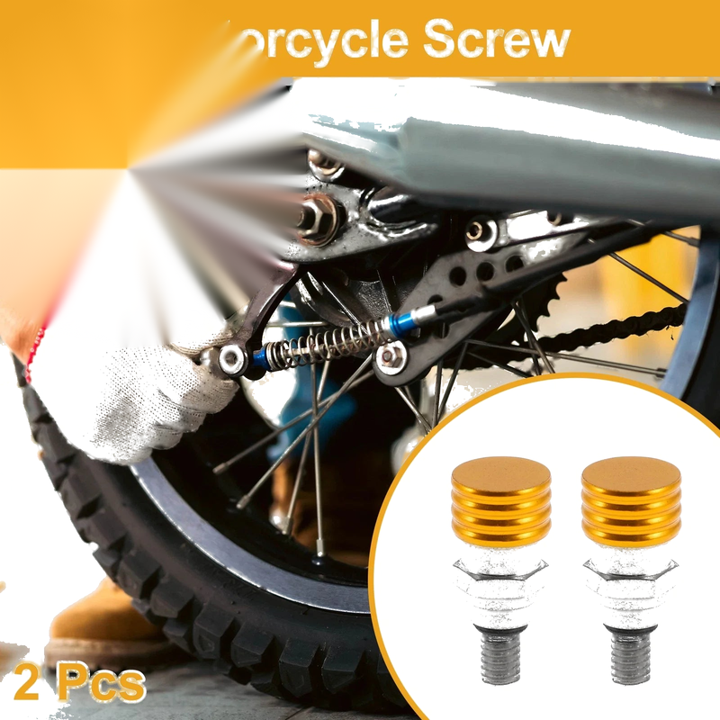 Motorcycle Screw M4x0.7 Fork Air Bleeder Valve Metal Gold Tone 2 x