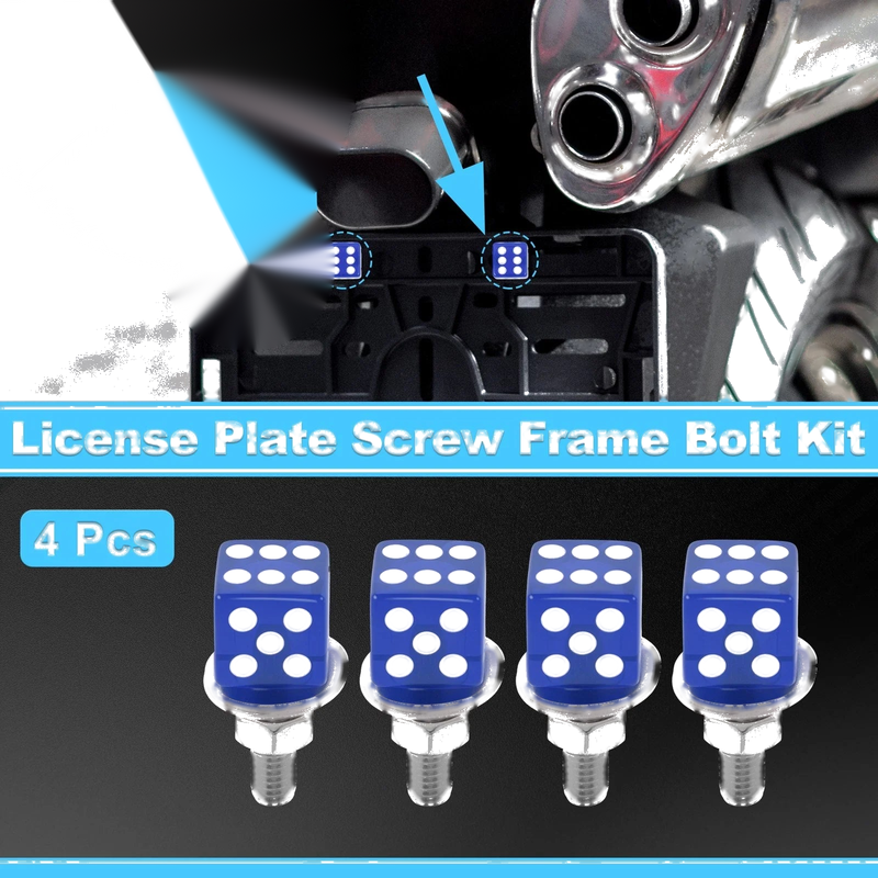 Universal Motorcycle License Plate Screws Cover / 3.45 cm 4 pcs / M6