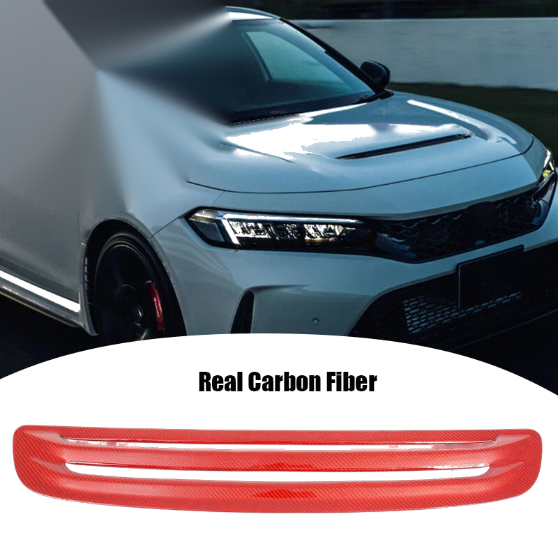 Civic Type R FL5 Dry Carbon Fiber Red Hood Vent Air Scoop Trim Cover (2023+)