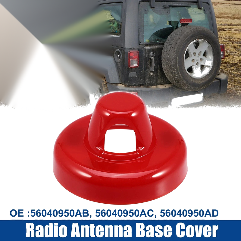 Jeep Wrangler, Gladiator  - 1 Pcs Red Radio Antenna Base Cover