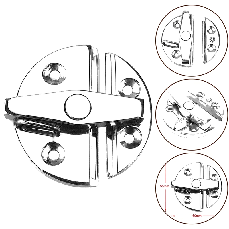 Boat Door Catch Latch Marine Grade 316 Stainless Steel Round