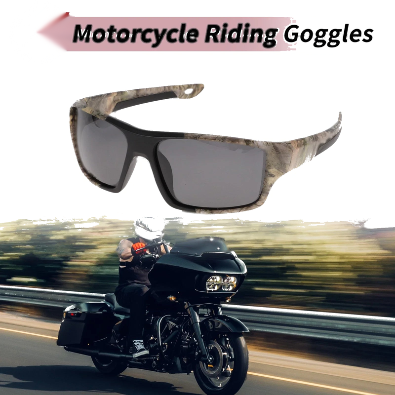 Motorcycle Riding Goggles Gray Lens Yellow Leaves Frame Tri-acetel Cellulose