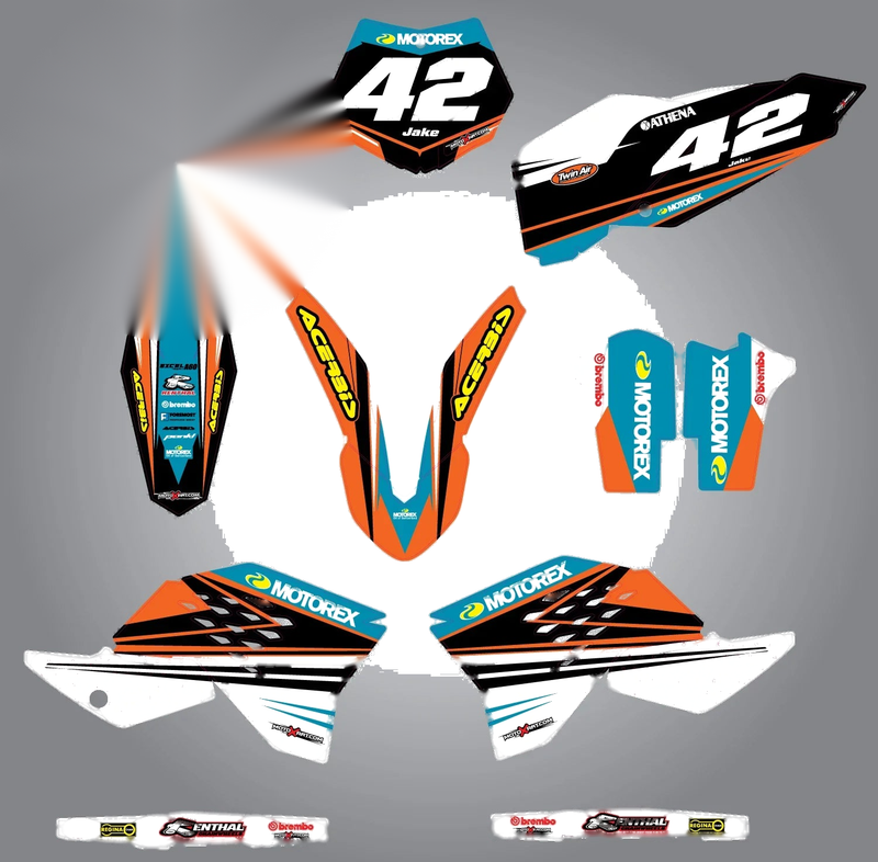 KTM SX SXF Custom Graphics Kit - STRIKE STYLE Stickers (2007-2010)