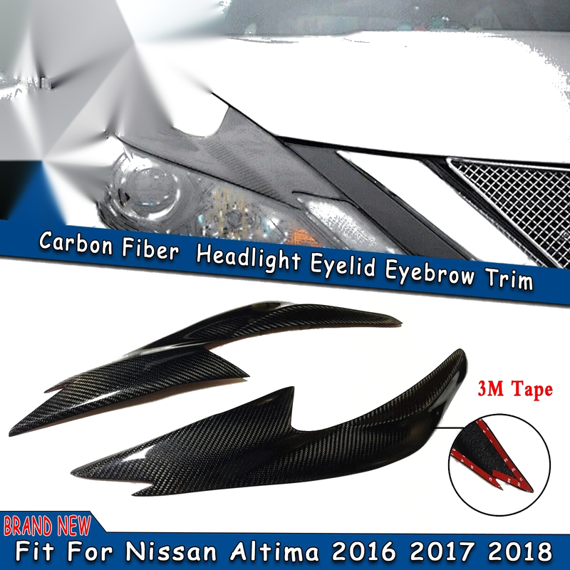 Nissan Altima 2 x Carbon Fiber Front Headlamp Light Brow Covers (2016-2018)