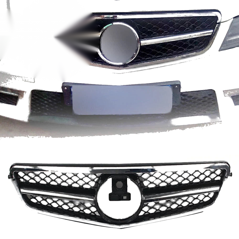 Mercedes Benz C-Class W204 C180 C200 C260 C63 Chrome Front Grill (2007-2014)