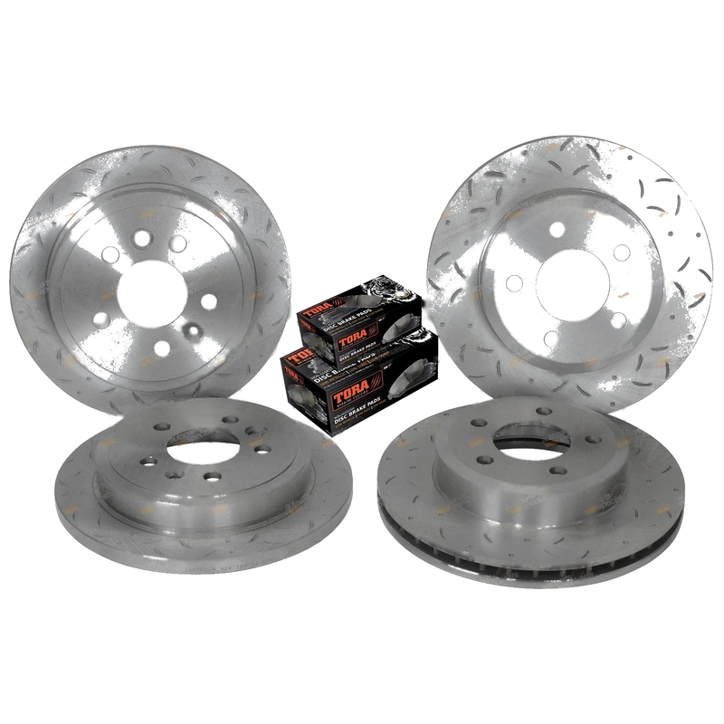 AU2 AU3 2x Front & Rear Slotted & Dimpled Disc Rotors & Pads (2000 - 2002)