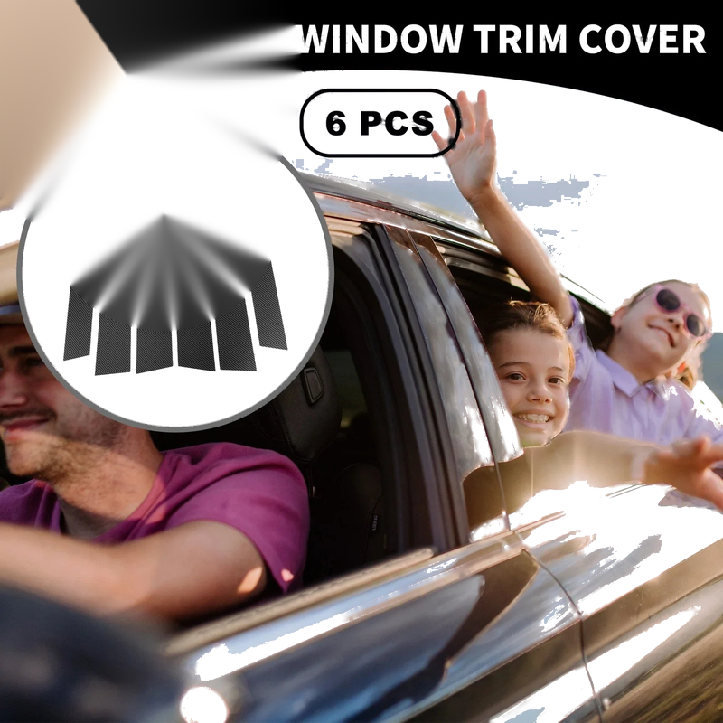 Honda CR-V 6pcs Black Carbon Fiber Car Pillar Window Trim Cover (2007-2011)