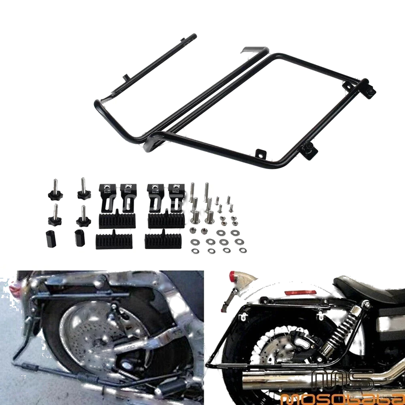 Harley Davidson Dyna FLH Hard Saddlebag Black Conversion Mount Brackets