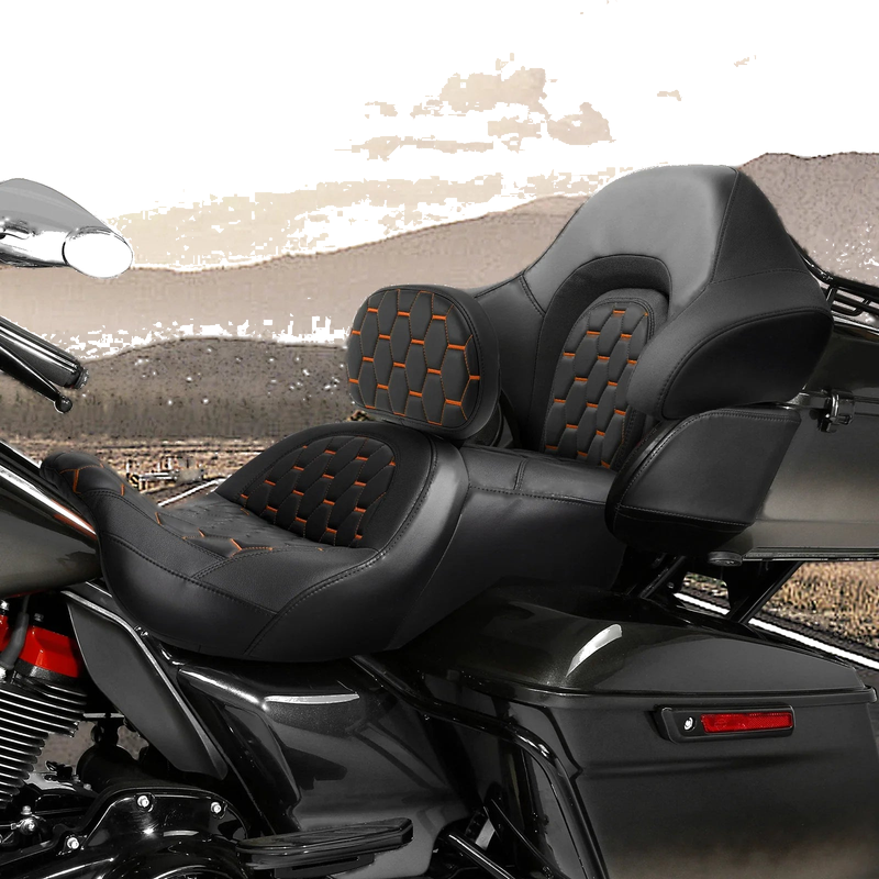 Harley Electra Street Glide Rider Driver Passenger Seat & Backrest (14-23)