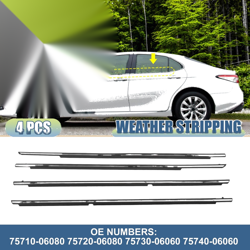 Toyota Camry 4 x Window Weatherstrip Door Seal Belt (2007–2011)