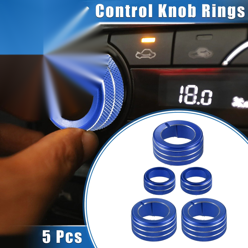 Toyota 4Runner 5 Pcs Blue AC Climate Control Knob Rings (2010–2022)
