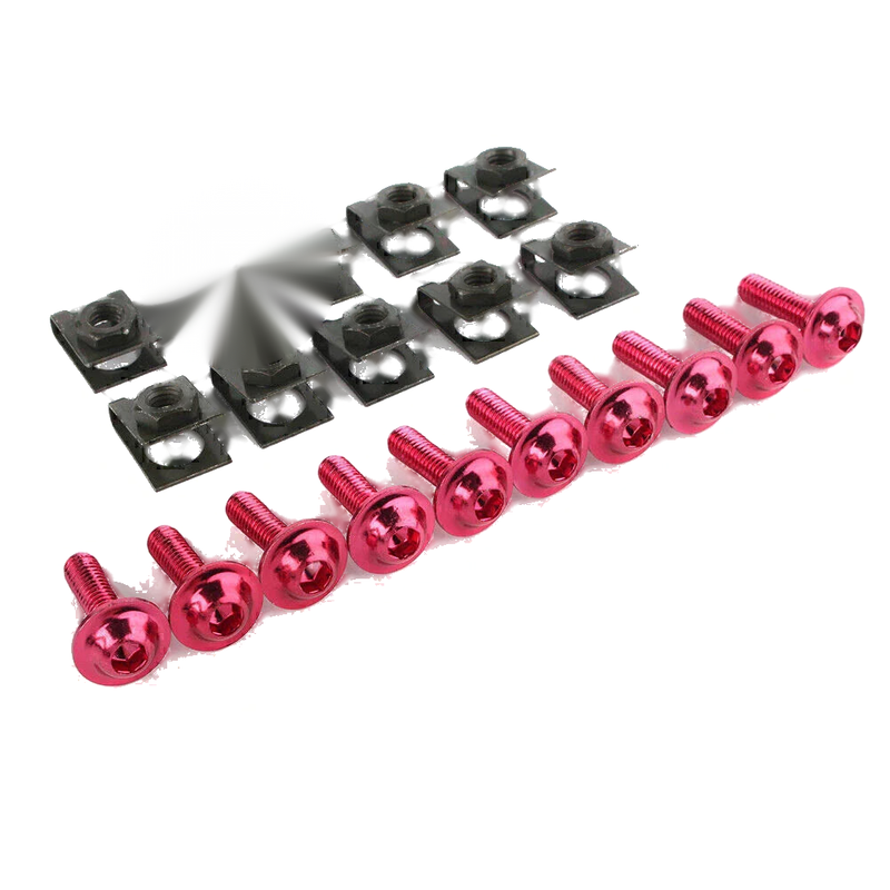 Make & Model 10 x CNC Red Motorcycle M6 Body Fairing Bolts Fasteners