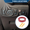 Ford Mustang 2015-2020 Red 1 x Piece Headlight Switch Knob Cover Ring
