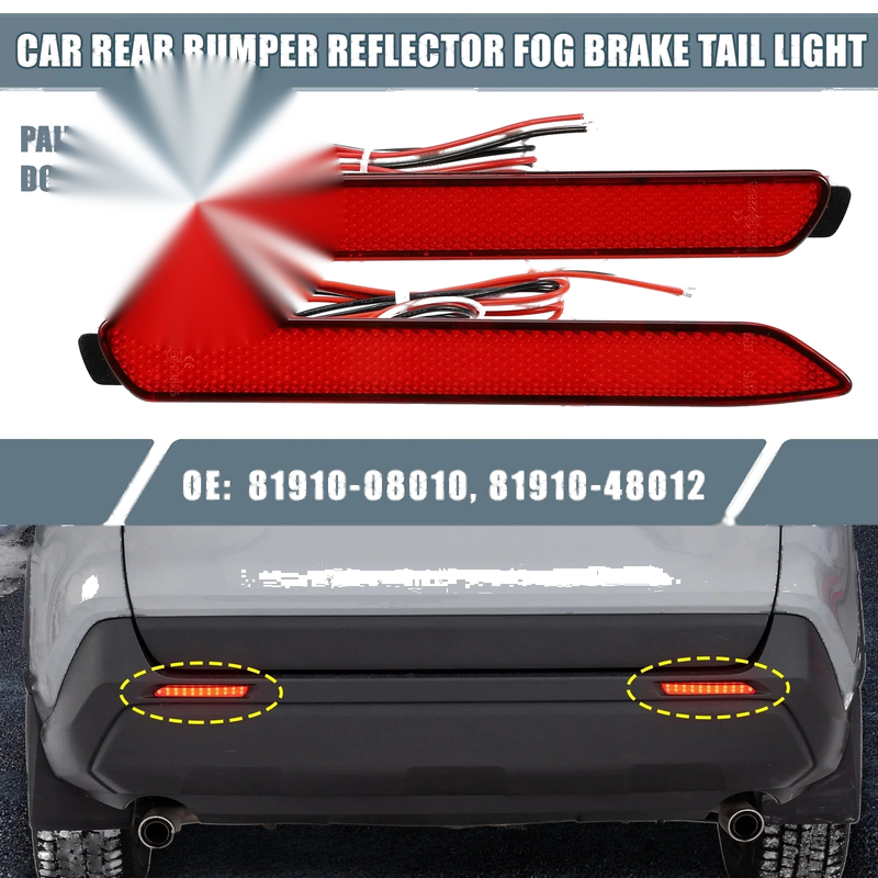 Toyota RAV4 2 x Rear Bumper Reflector LED Brake Tail Light (2019–2019)