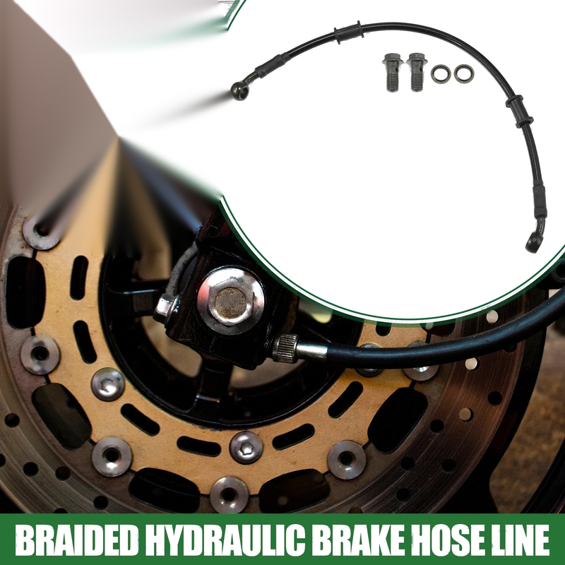 40cm Motorcycle Braided Hydraulic Brake Line Oil Hose Black Army Green 1 Set