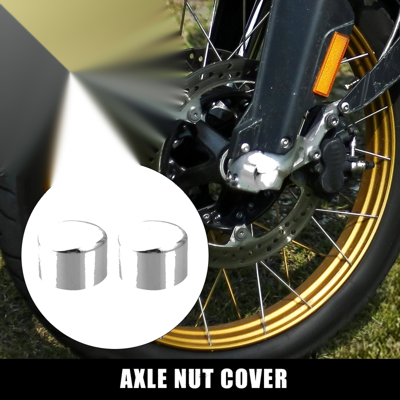 Harley Aluminum Alloy Silver Tone 1 Pair 29mm Chrome Front Axle Cover