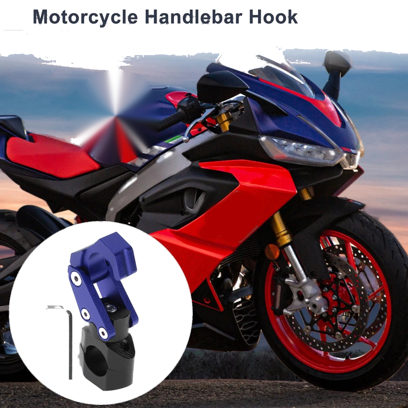 Blue Rectangle Aluminum Alloy Motorcycle Hanging Hook Hexagon Wrench 1 Set