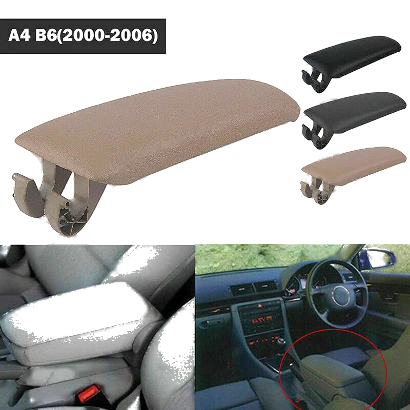 Audi A4 B6 B7 Leather Armrest Center Console Lid Cover (2002-2007)