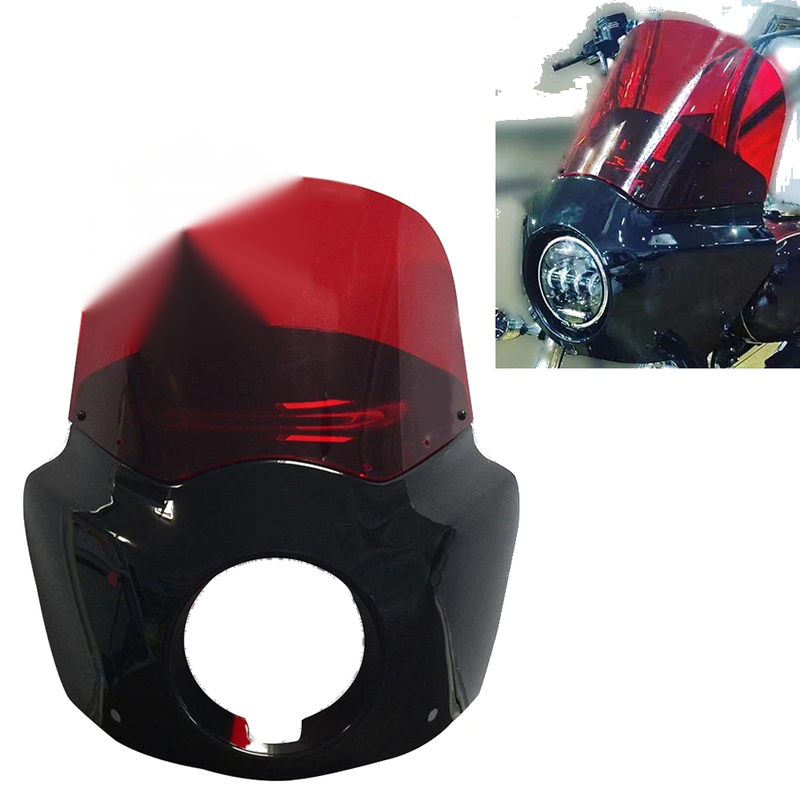 Harley Sportster 883 11" Headlight Fairing w/ Red Windshield (2011-2022)