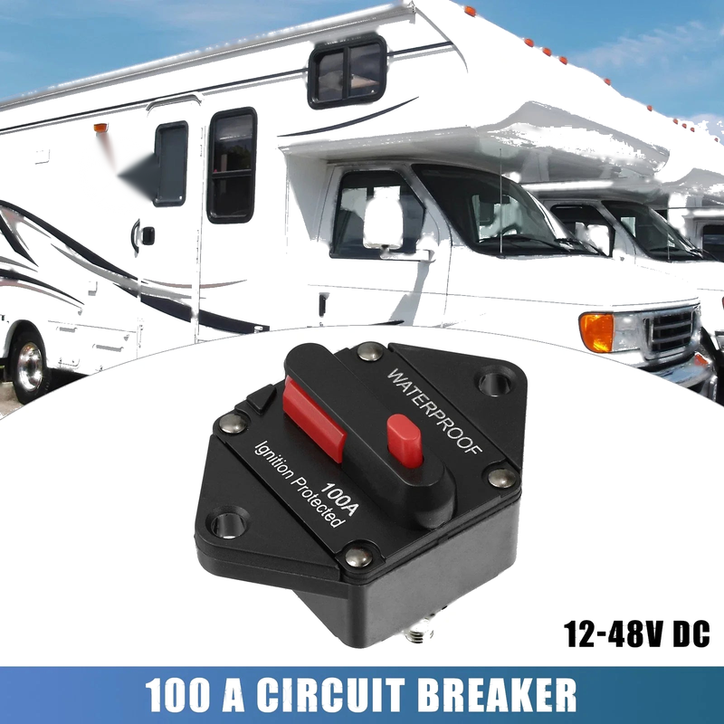 Automotive RV Marine Circuit Breaker 100A Waterproof 12V-48VDC