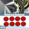 Motorcycle 8pcs Round Safety Spoke Reflective Self Adhesive Reflector