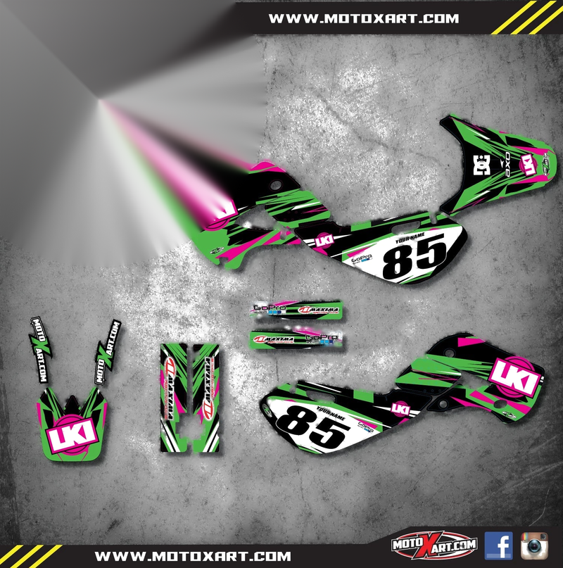 Kawasaki KX 65 (2000-2016) - DUKE Style Stickers Custom Graphics Kit